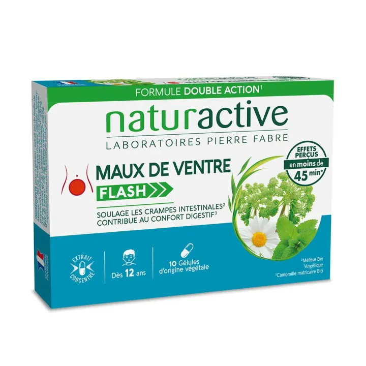 Bauchschmerzen Flash Naturactive - Packung mit 10 Kapseln