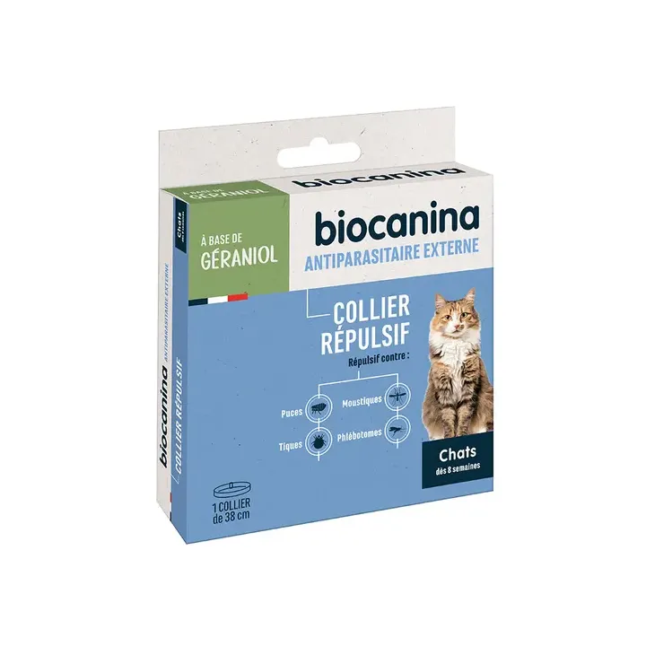 Biocanina Katzenabwehrhalsband ab 8 Wochen - Schachtel mit 1 Halsband von 38 cm