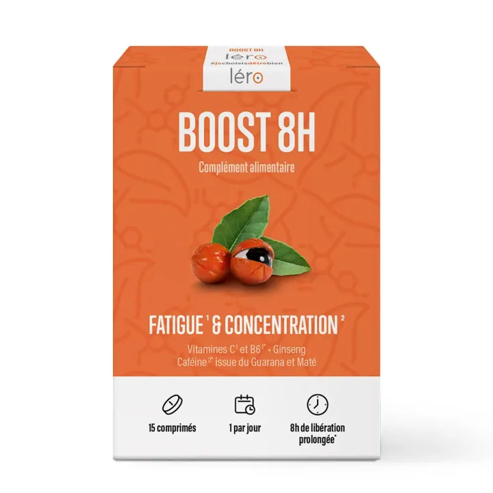 Boost 8h Müdigkeit und Konzentration Léro - Packung mit 15 Tabletten