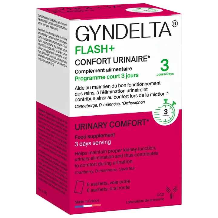 Gyndelta Flash+ Harnwegsbeschwerden CCD - Packung mit 6 Beuteln