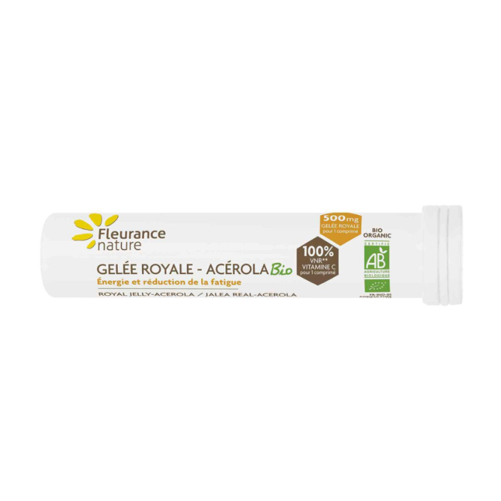 Bio Acerola Gelee Royale Fleurance Nature - Tube mit Kaubonbons