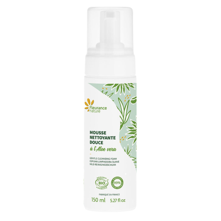 Sanfte Reinigungsmousse mit Aloe Vera von Fleurance Nature - Pumpflasche mit 150 ml