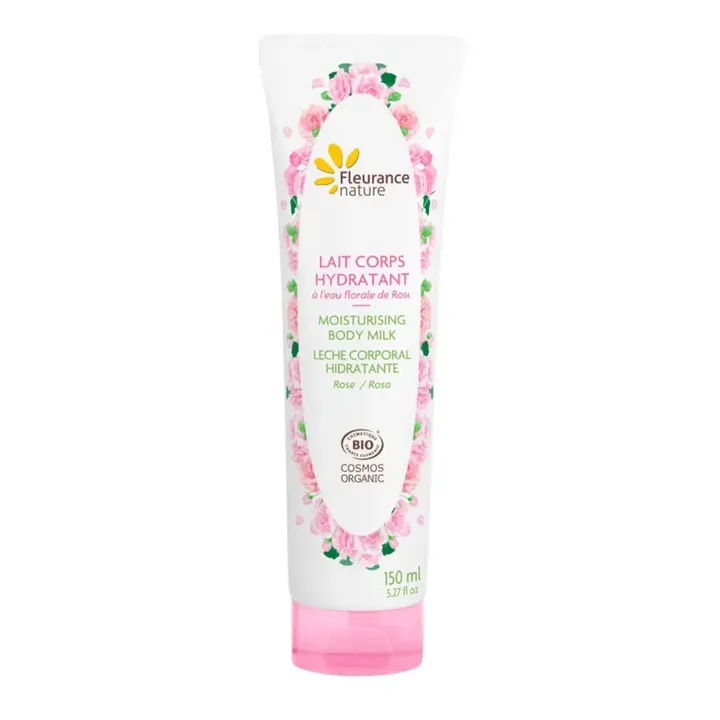 Körpermilch mit Bio-Rosenblütenwasser von Fleurance Nature - Tube mit 150 ml