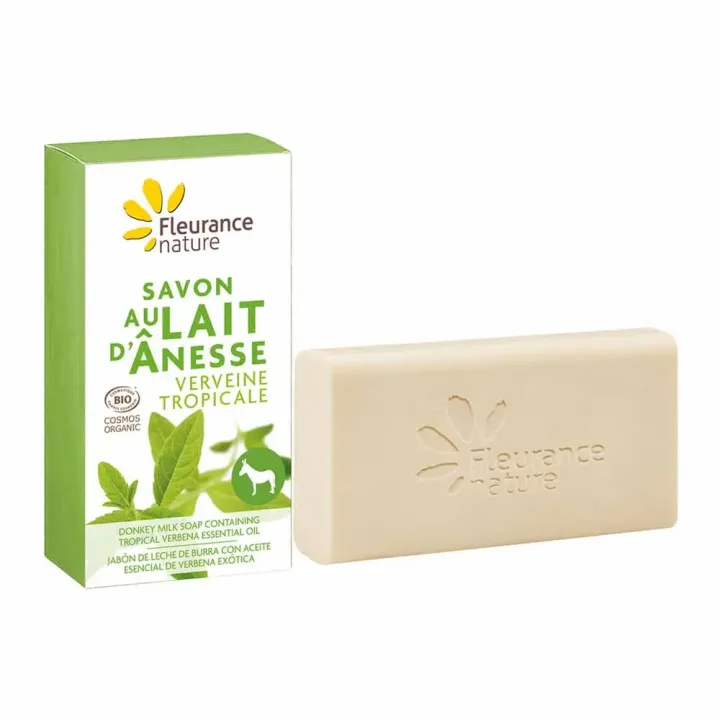 Seifen mit Bio-Eselmilch und tropischer Verbene von Fleurance Nature - 100g Stück