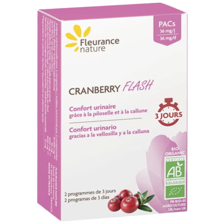 Cranberry Flash Bio Fleurance Nature - Packung mit 14 Tabletten