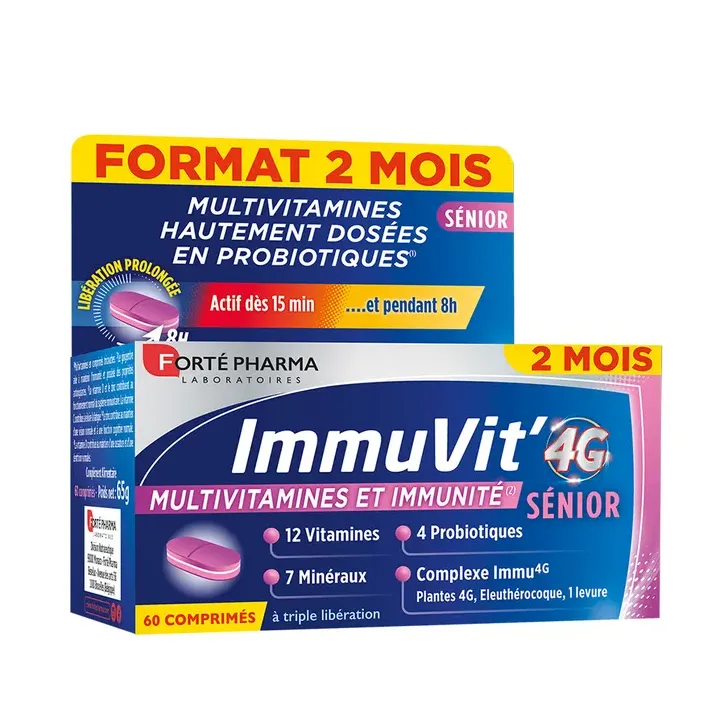 ImmuVit'4G Multivitamin Senioren Forté Pharma - Packung mit 60 Tabletten