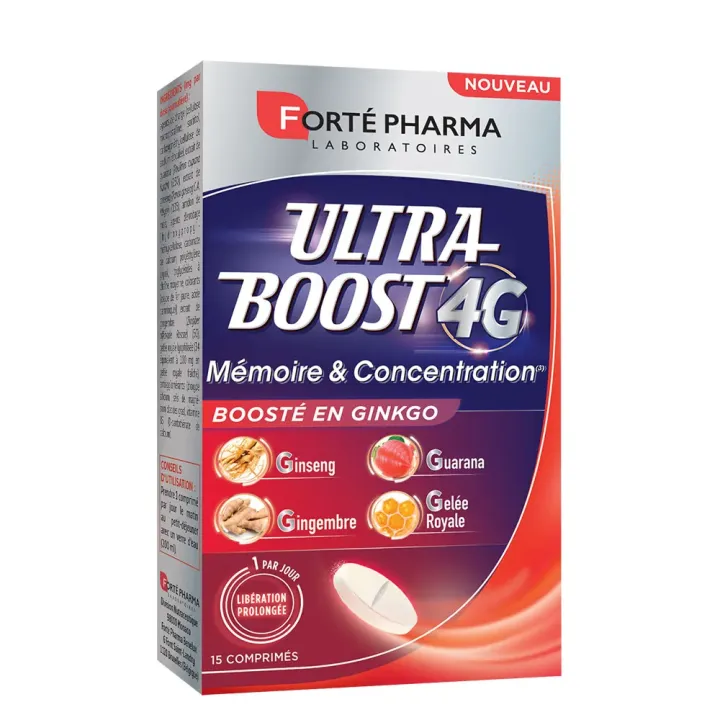 Ultra Boost 4G Gedächtnis und Konzentration Forté Pharma - Packung mit 15 Tabletten