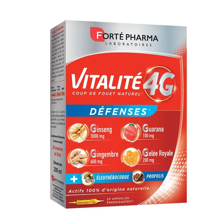 Vitalität 4G Abwehr Forte Pharma - Packung mit 20 Ampullen à 4 g