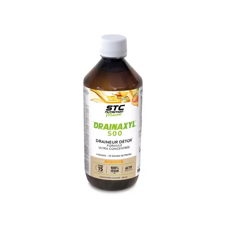 Drainaxyl 500 Geschmack Pfirsichtee STC Nutrition - Flasche mit 500ml