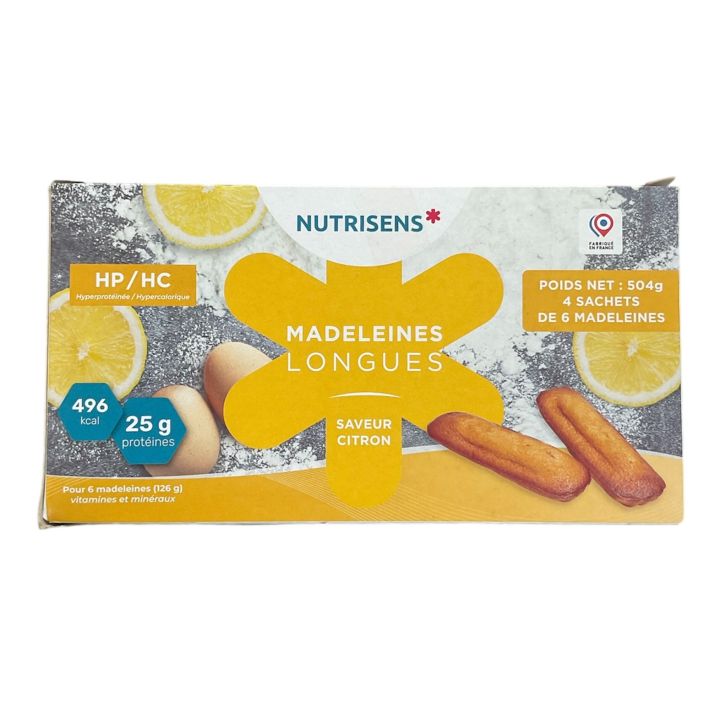 Madeleines lang mit Zitronengeschmack Nutrisens - Schachtel mit 4 Beuteln à 6 Madeleines