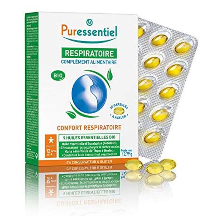 Bio-Puressentiel Bronchial-Kapseln mit ätherischen Ölen - Packung mit 30 Kapseln