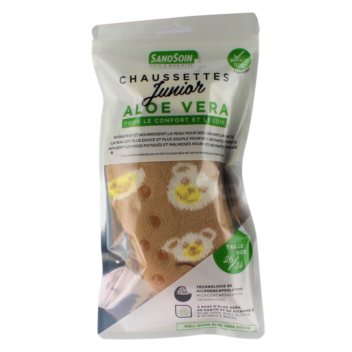 Wohlfühl-Socken Bären beige Junior SanoSoin – ein Paar Socken