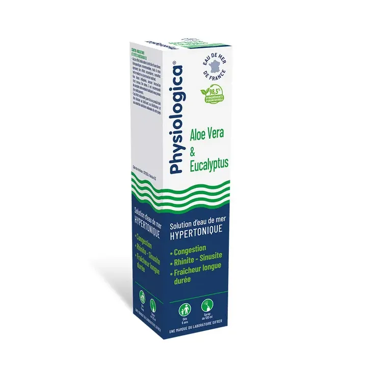 Physiologica hypertonische Meerwasserlösung Aloe Vera & Eukalyptus Gifrer - Spray mit 120 ml