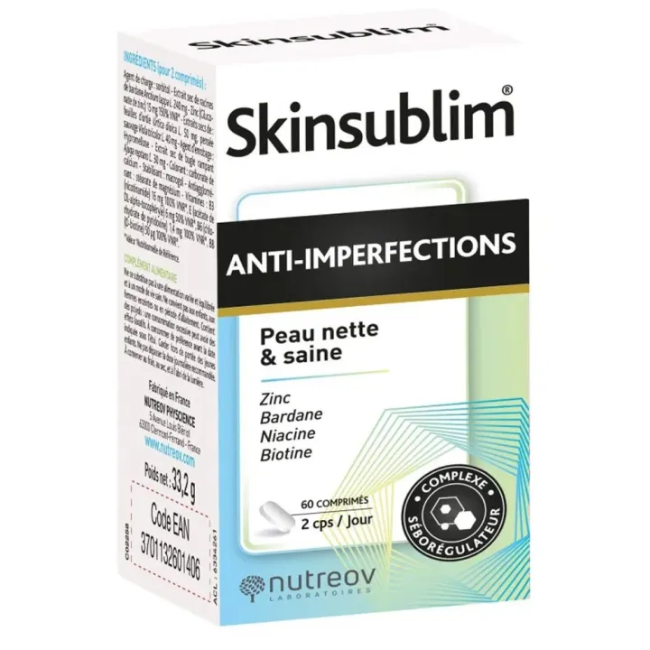 Skinsublim Anti-Unreinheiten Nutreov - 60 Tabletten Dose