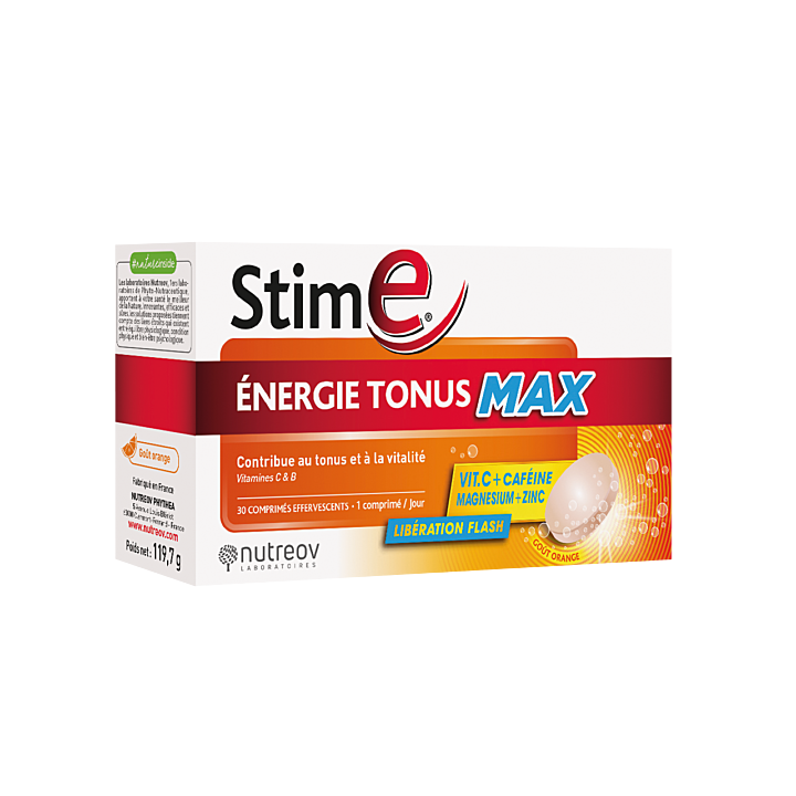 Stim E Energie Tonus Max Nutreov - Packung mit 30 Brausetabletten