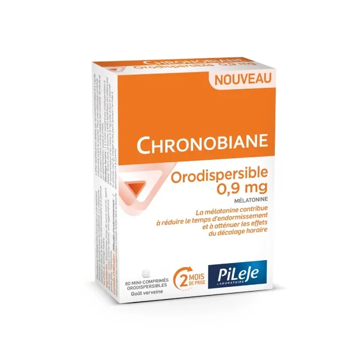 Chronobiane orodispersible 0,9 mg Pileje - Packung mit 60 orodispersiblen Mini-Tabletten