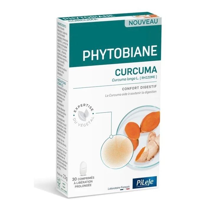 Phytobiane Curcuma Verdauungskomfort Pileje - Packung mit 30 Tabletten