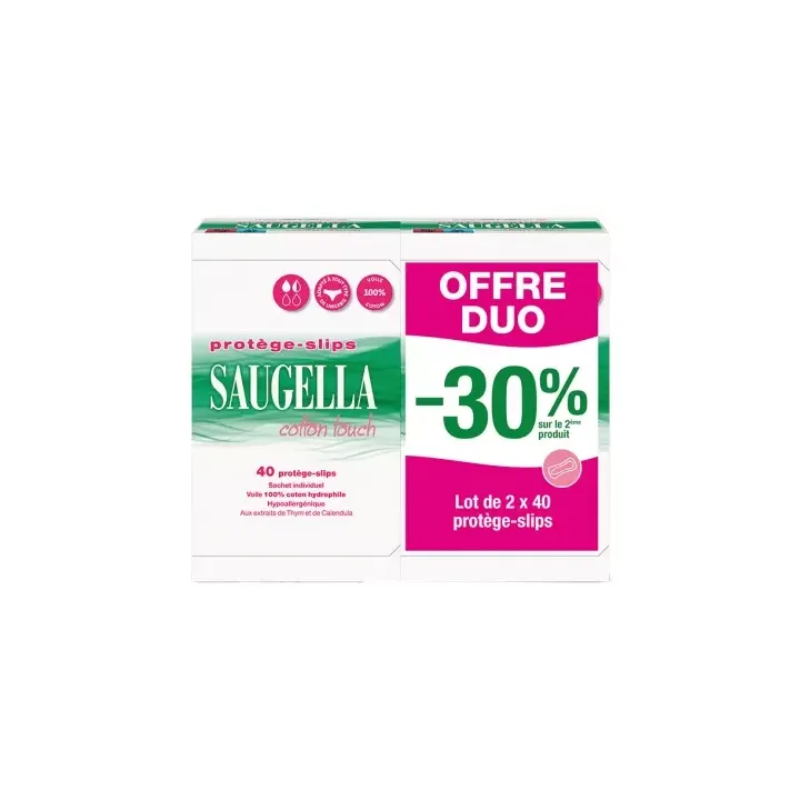 Saugella Cotton Touch Slipeinlagen - 2er Pack mit 40 Slipeinlagen Sonderangebot