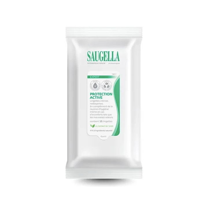 Intime Reinigungstücher Expert Protection Active Saugella - Packung mit 15 Tüchern