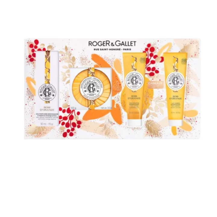 Holzkiste mit Orange von Roger & Gallet - Set mit 4 Produkten