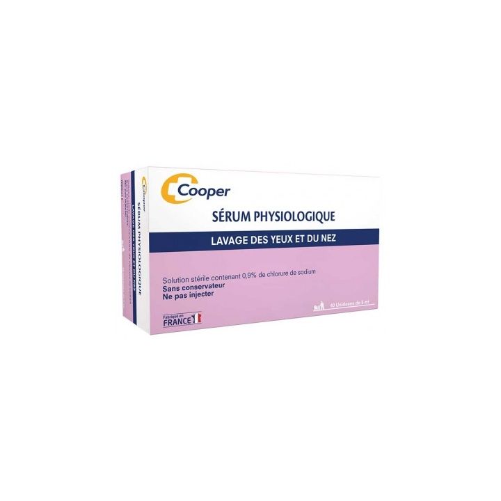 Sterile Kochsalzlösung Cooper - Packung mit 40 Einzeldosen à 5 ml
