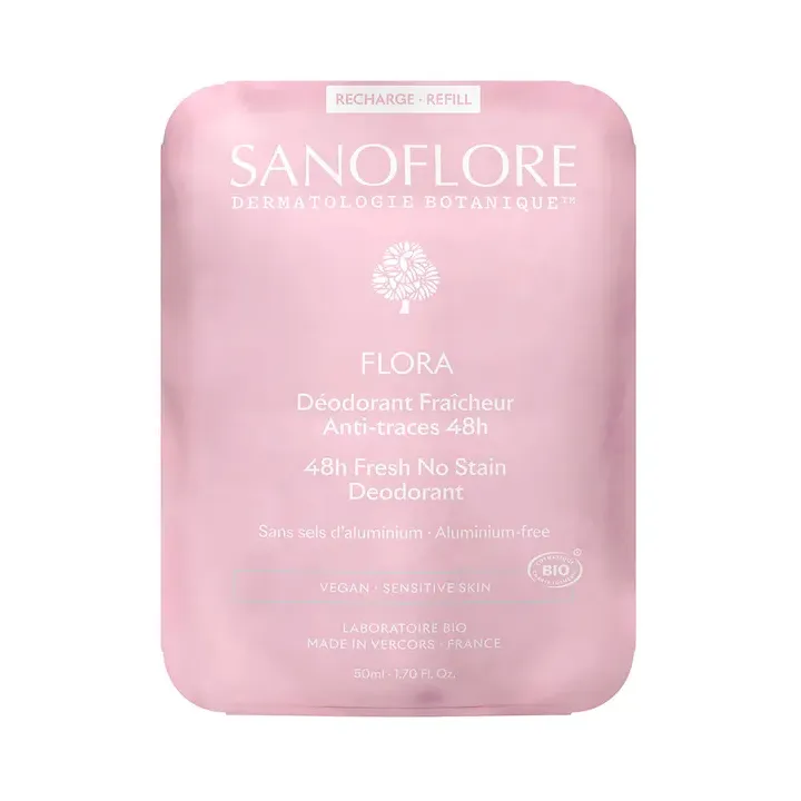 Deodorant Flora Frische Anti-Spuren 48h Bio Sanoflore - Nachfüllung 50ml