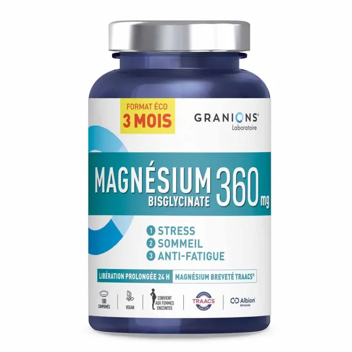 Magnésium bisglycinate 360mg Granions - pot de 180 comprimés