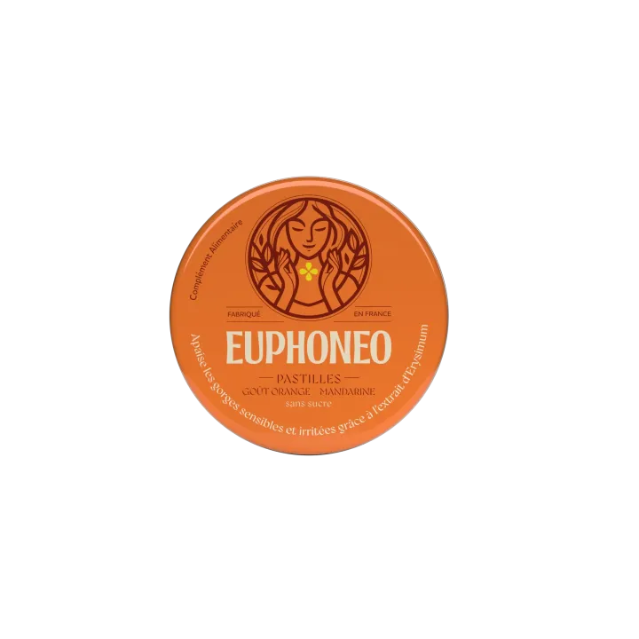 Euphoneo Halspastillen Geschmack Orange und Mandarine Mayoly Spindler - Packung mit 50 Pastillen
