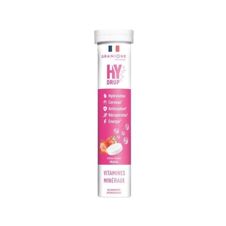 Hydrop Lösung zur Hydratation Erdbeergeschmack Granions - Tube mit 20 Brausetabletten