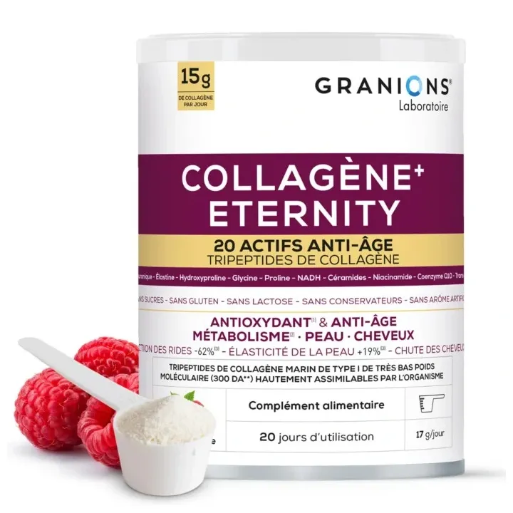 Collagen+ Eternity Anti-Aging Himbeergeschmack Granions - 343g Dose