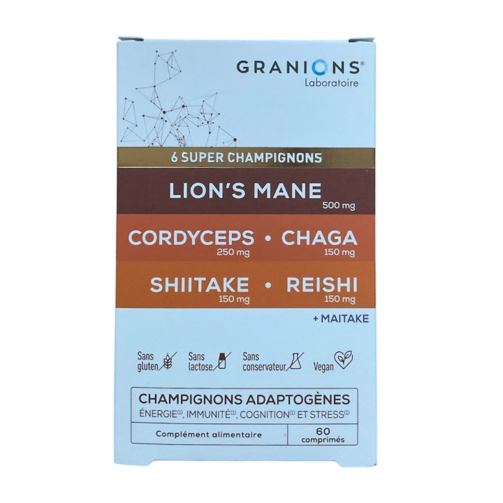 Komplex 6 Superpilze Granions - Packung mit 60 Tabletten