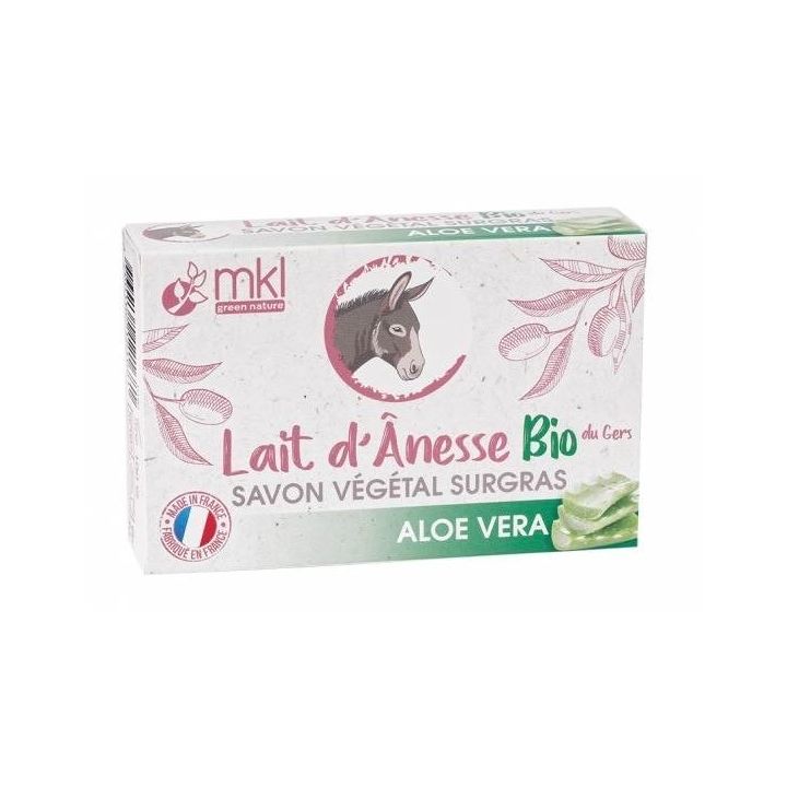 Pflanzliche Überfettung Seife mit Bio-Eselmilch Aloe Vera MKL Green Nature - 100g Stück