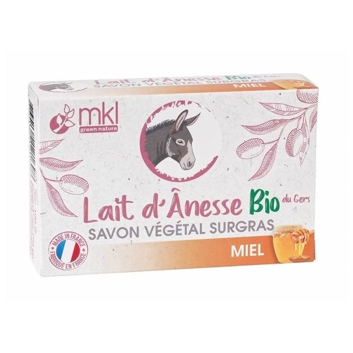 Pflanzliche Überfettung Seifen mit Bio-Eselmilch Honig MKL Green Nature - 100g Stück
