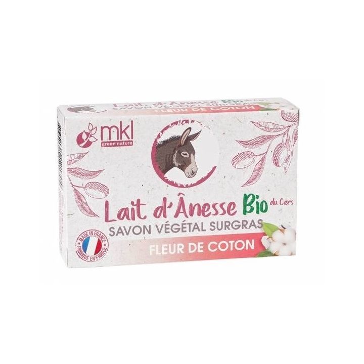 Pflanzenölseife mit Bio-Eselmilch Fleur de Coton MKL Green Nature - 100g Stück