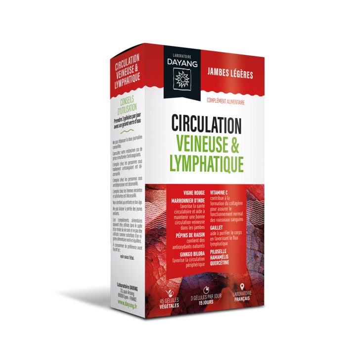 Venöse und lymphatische Zirkulation Dayang - Packung mit 45 Kapseln