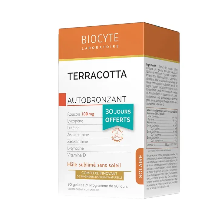 Terracotta Selbstbräuner Biocyte - Packung mit 90 Kapseln, davon 30 kostenlos