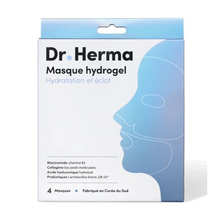 Hydrogel-Maske für Feuchtigkeit und Ausstrahlung Dr. Herma - Box mit 4 Masken