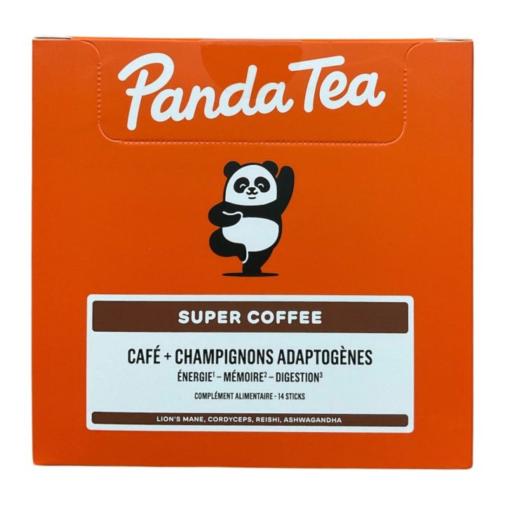 Super Kaffee Café + Adaptogene Pilze Panda Tee - Box mit 14 Sticks