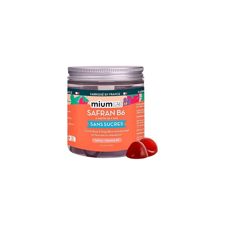 Safran B6 Geschmack Erdbeere Mium Lab - 42 Gummies Dose