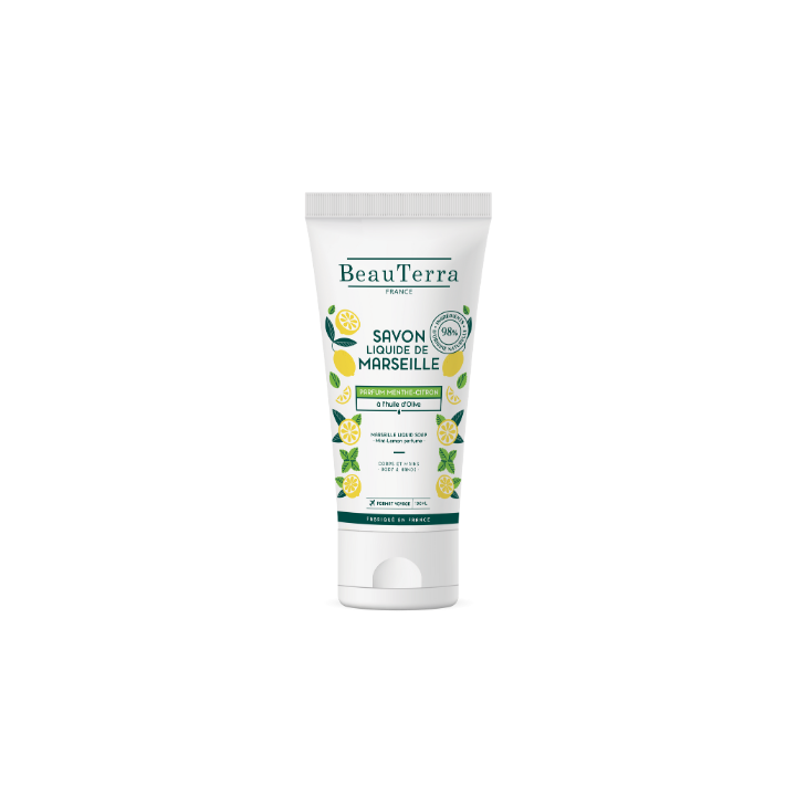 Marseiller Seife Minze-Zitrone Beauterra - Tube mit 100ml