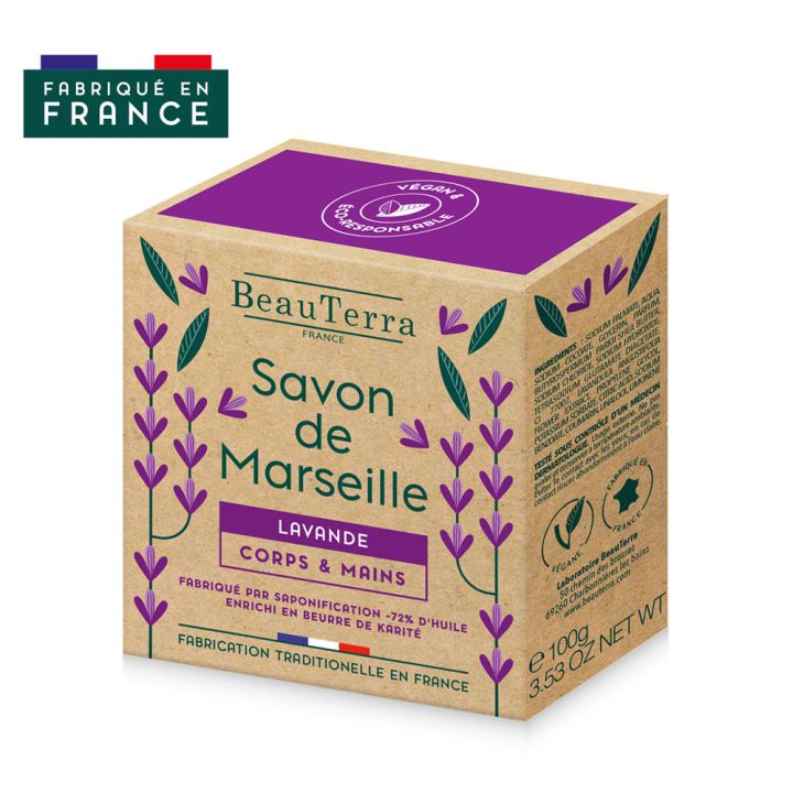Lavendel Marseille-Seife Beauterra - Stück von 100 g