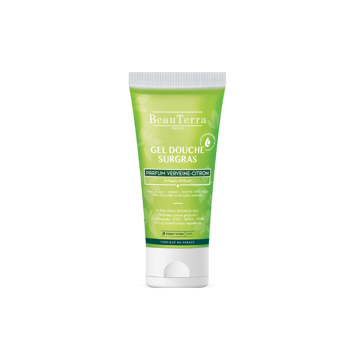 Überfettete Duschgel Zitronenverbene Beauterra - Tube mit 100 ml