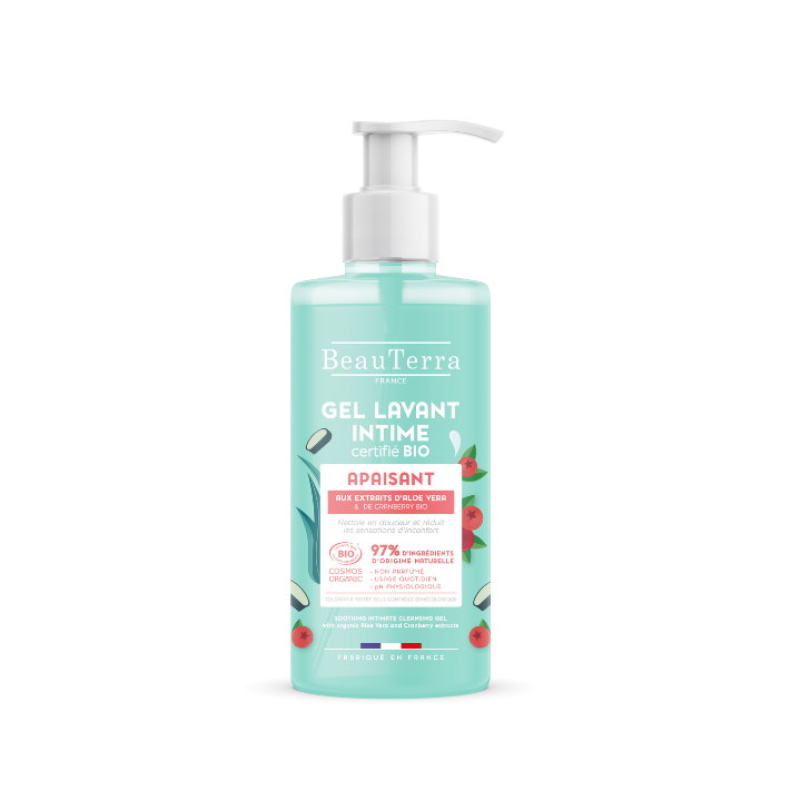 Beruhigendes Bio-zertifiziertes Intimwaschgel Beauterra - Pumpflasche 500ml