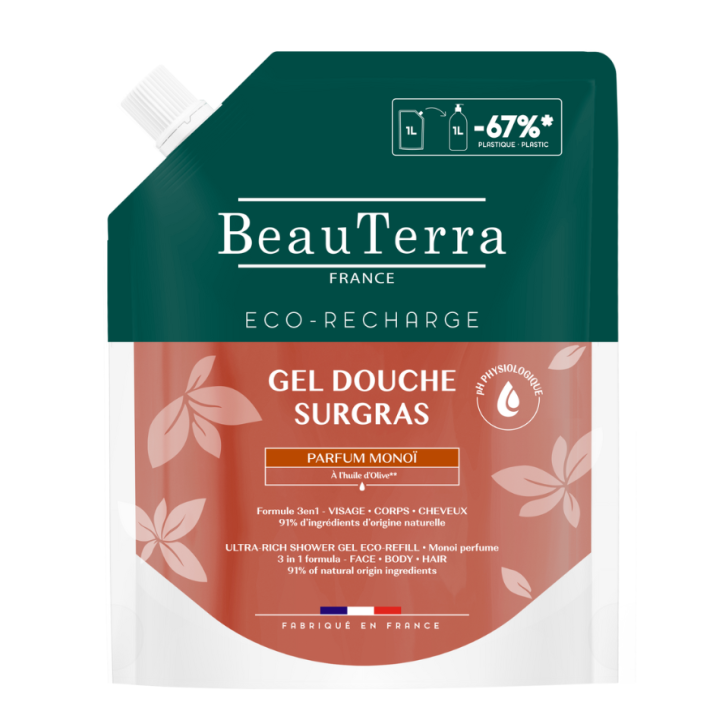 Duschgel mit Monoï-Duft Beauterra - Eco-Nachfüllung 1L