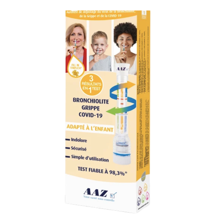 Autotest Triplex Bronchiolitis Grippe Covid-19 AAZ - Schachtel mit 1 Autotest