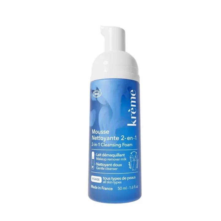 Mousse nettoyante 2-en-1 Krème - flacon-pompe de 50ml