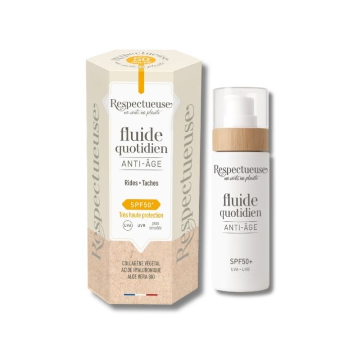 Tägliches Anti-Aging-Fluid SPF50+ Respektvoll - Flasche mit 30ml