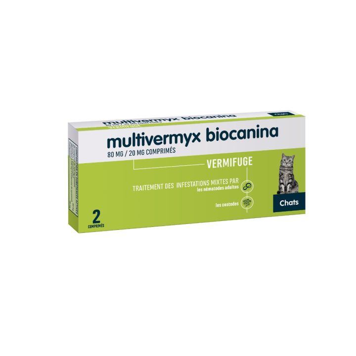 Multivermyx Chat Biocanina - Packung mit 2 teilbaren Tabletten