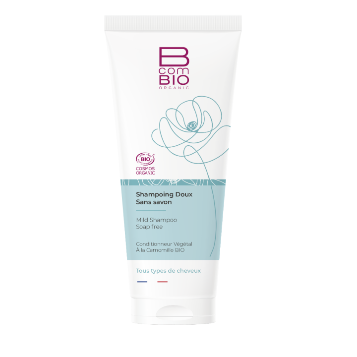 Sanfte, seifenfreie BcomBIO-Shampoo - 200ml Tube