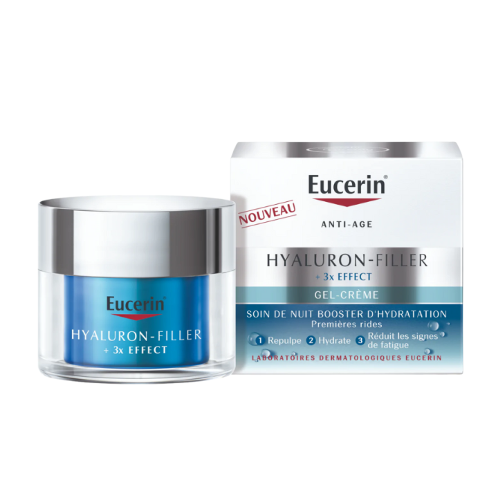 Hyaluron-Filler + 3x Effekt Gel-Creme Nachtpflege Feuchtigkeitsbooster Eucerin - 50 ml Topf